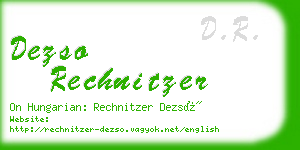 dezso rechnitzer business card